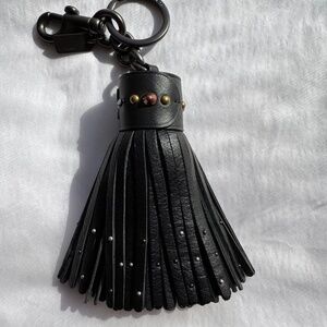 black Coach tassel key chain /Bag ornament